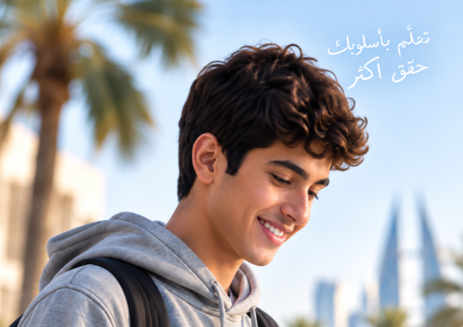 طالب يستخدم واجبات